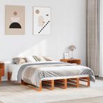 vidaXL Bedframe zonder matras massief grenenhout wasbruin, Huis en Inrichting, Slaapkamer | Bedden, Bruin, Verzenden, Nieuw, Twijfelaar