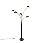 Design vloerlamp zwart 5-lichts - Sixties, Nieuw, Overige materialen, Design, 150 tot 200 cm