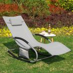 2dekans | SoBuy Ligtstoel - Buiten - Max. 150 kg - Grijs, Huis en Inrichting, Stoelen, Ophalen of Verzenden, Zo goed als nieuw