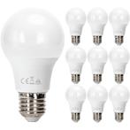 LED Lamp 10 Pack - E27 Fitting - 8W - Warm Wit 3000K, Led-lamp, 60 watt of meer, Nieuw, E27 (groot)