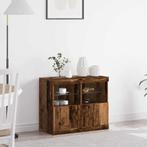vidaXL Dressoir met LED-verlichting 81x37x67 cm oud, Verzenden, Nieuw, Overige houtsoorten, Minder dan 50 cm