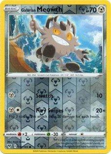 Galarian Meowth 112/185 reverse holo Vivid Voltage, Hobby en Vrije tijd, Verzamelkaartspellen | Pokémon, Losse kaart, Nieuw, Foil