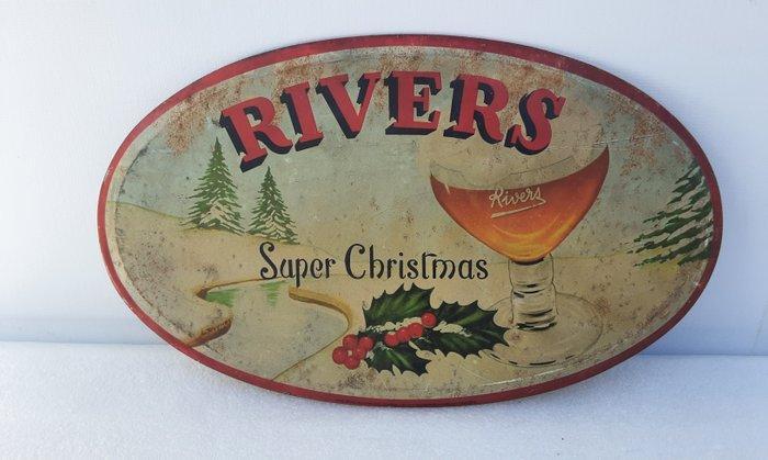 rivers - Bord - Metaal, Antiek en Kunst, Antiek | Wandborden en Tegels