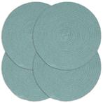 vidaXL Placemats 4 st rond 38 cm katoen effen groen, Verzenden, Nieuw, Groen