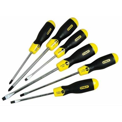 Schroevendraaierset 6-delig cushiongrip Stanley | 0-65-007, Doe-het-zelf en Verbouw, Gereedschap | Handgereedschap, Nieuw, Verzenden