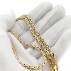 Bicolor gouden koningsketting | 47,5 cm (solide ketting), Sieraden, Tassen en Uiterlijk, Kettingen, Ophalen of Verzenden, Gebruikt
