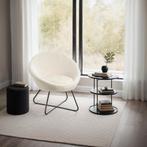 Loungestoel Centera, gestoffeerd, rond - Fluweellook beige, Verzenden, Nieuw