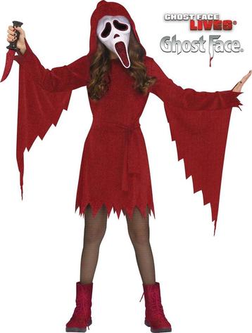 Ghost Face® Scream Rood Glitter Kostuum Meisje beschikbaar voor biedingen