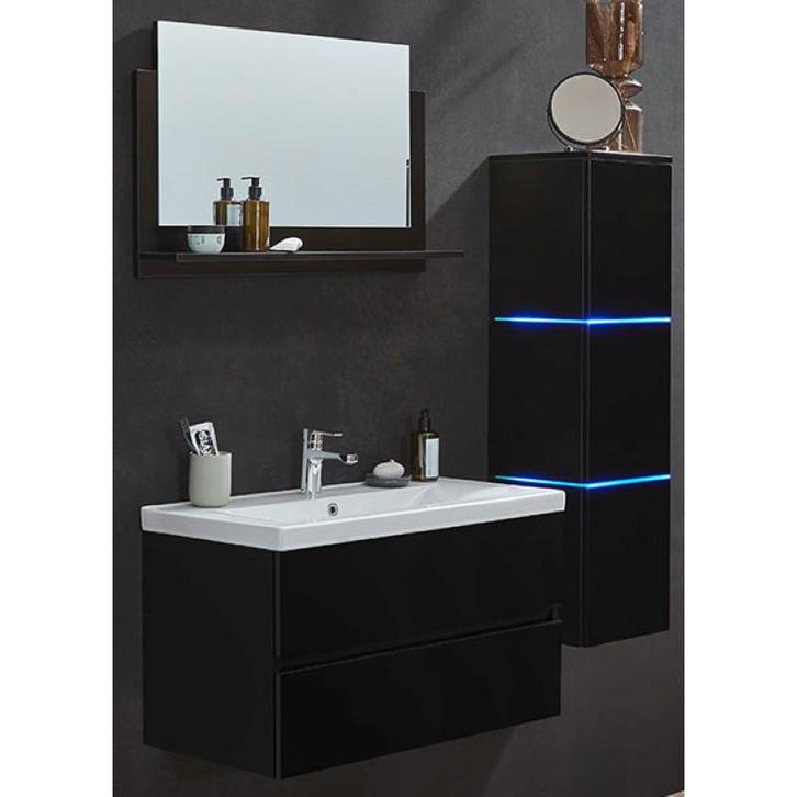 Badkamermeubel Mareno Zwart 80CM (Badkamermeubels), Huis en Inrichting, Badkamer | Badkamermeubels, Nieuw, Ophalen of Verzenden