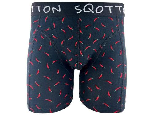 Boxershort - SQOTTON® - Chili Peppers - Zwart, Kleding | Heren, Ondergoed, Verzenden