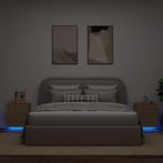 vidaXL Nachtkastjes met LED-verlichting 2 st bewerkt hout, Huis en Inrichting, Verzenden, Nieuw, 55 tot 70 cm, 45 tot 65 cm