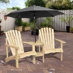 TRUUSK OUTSUNNY Adirondack Tuinstoel Met Tafel En Parasolgat, Verzenden, Nieuw
