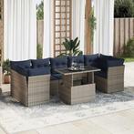 vidaXL 8-delige Loungeset met kussens poly rattan acacia, Verzenden, Nieuw, Rotan, Loungeset