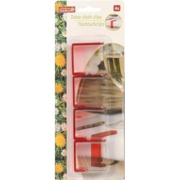 Tafelkleed klemmen rood 4x stuks - Tuintafelkleden beschikbaar voor biedingen
