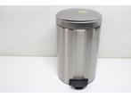 Brabantia NewIcon Prullenbak - 12 liter - Matt Steel, Verzenden, Zo goed als nieuw