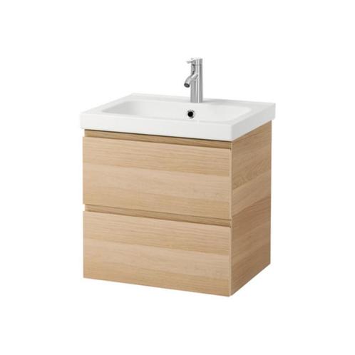 Badmeubelset Wiesbaden Vision Oak 60x46x53 cm, Doe-het-zelf en Verbouw, Sanitair, Bad, Nieuw, Ophalen of Verzenden