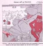 Spotprent over Tusenius en ambtenaren die de trein nemen, Antiek en Kunst, Verzenden