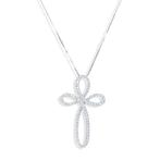 Ketting met hanger - 18 karaat Witgoud - 1.10ct. tw. Diamant
