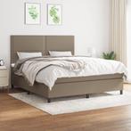 vidaXL Boxspring met matras stof taupe 180x200 cm, Huis en Inrichting, Slaapkamer | Bedden, Eenpersoons, Verzenden, Nieuw, 80 cm