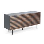 *WOONWINKEL* Kave Home Kesia Dressoir Walnoot Mat Grijs, Huis en Inrichting, Kasten | Dressoirs, Verzenden, Nieuw