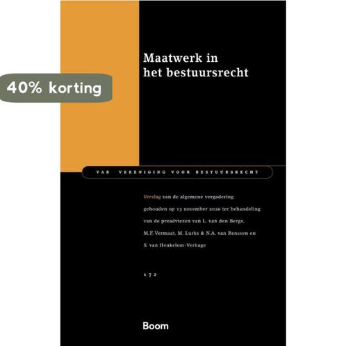 Maatwerk in het bestuursrecht / Van vereniging voor, Boeken, Wetenschap, Zo goed als nieuw, Verzenden