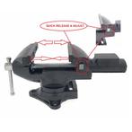 Hofftech Bankschroef - Quick Release - 360 Graden Draaivo..., Doe-het-zelf en Verbouw, Gereedschap | Handgereedschap, Ophalen of Verzenden