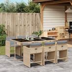 vidaXL 7-delige Tuinset met kussens poly rattan gemengd, 6 zitplaatsen, Nieuw, Tuinset, Verzenden