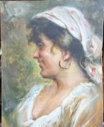 Italiaanse school (XIX) - Profilo di fanciulla, Antiek en Kunst