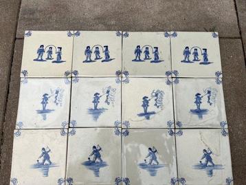 Tegel (12) - 1930-1940 - Delfts blauwe tegels beschikbaar voor biedingen