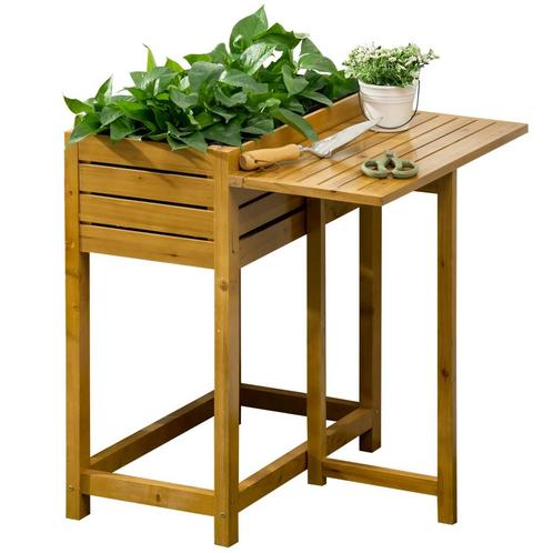 TRUUSK Verhoogde Bloembak 64 X 80 X 30 Cm Met Opklapbaar Taf, Tuin en Terras, Bloembakken en Plantenbakken, Nieuw, Verzenden