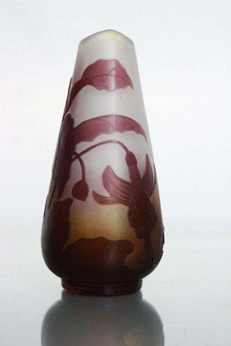 Etablissements Gallé - Emile Gallé - Vaas - Fuchsia - Glas, Antiek en Kunst, Antiek | Glas en Kristal