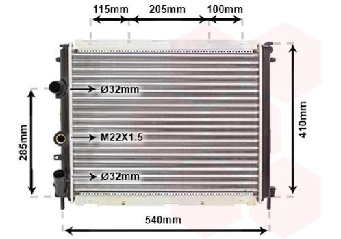 RADIATOR VOOR RENAULT CLIO 1998-2001 7700417175, Auto-onderdelen, Airco en Verwarming, Nieuw, Ophalen of Verzenden