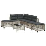 vidaXL 3-delige Loungeset met kussens poly rattan lichtgrijs, Tuin en Terras, Tuinsets en Loungesets, Verzenden, Nieuw, Rotan