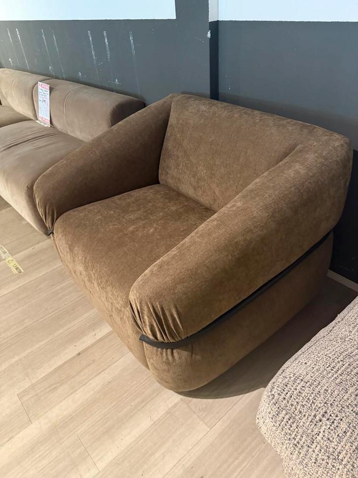 Fauteuil sunset lounge stoel luxe stof bruin brown seat, Huis en Inrichting, Fauteuils, 75 tot 100 cm, Nieuw, 100 tot 125 cm, Stof