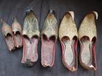 3 paar Indiase schoenen geborduurd met metaaldraad - Leder -