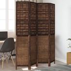 vidaXL Kamerscherm met 4 panelen massief paulowniahout, Verzenden, Nieuw