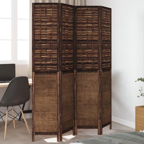 vidaXL Kamerscherm met 4 panelen massief paulowniahout, Huis en Inrichting, Woonaccessoires | Kamerschermen, Nieuw, Verzenden