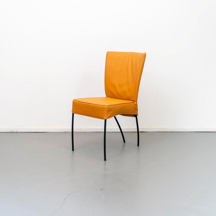 10x Montis Spica Stoel Leem Leer - Zwart Frame, Huis en Inrichting, Stoelen, Overige kleuren, Zo goed als nieuw, Leer, Metaal