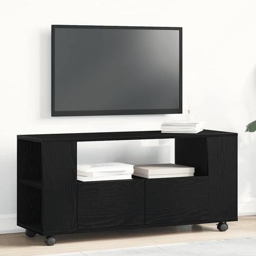vidaXL Tv-meubel wielen 102x34,5x43 cm spaanplaat zwart, Huis en Inrichting, Kasten | Televisiemeubels, Nieuw, Overige houtsoorten