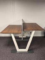 Vepa Parq duo zit-sta bureau wit noten 160x80, Vergader- of Presentatieruimte, Ophalen of Verzenden, Gebruikt, Bureau