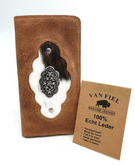 Koeienhuid telefoonhoesje in boekvorm cognac, Sieraden, Tassen en Uiterlijk, Tassen | Damestassen, Verzenden