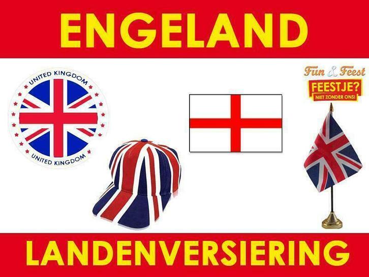 Engelse versiering - ruim aanbod Engeland feestartikelen, Hobby en Vrije tijd, Feestartikelen, Overige, Feestartikel, Nieuw, Ophalen of Verzenden