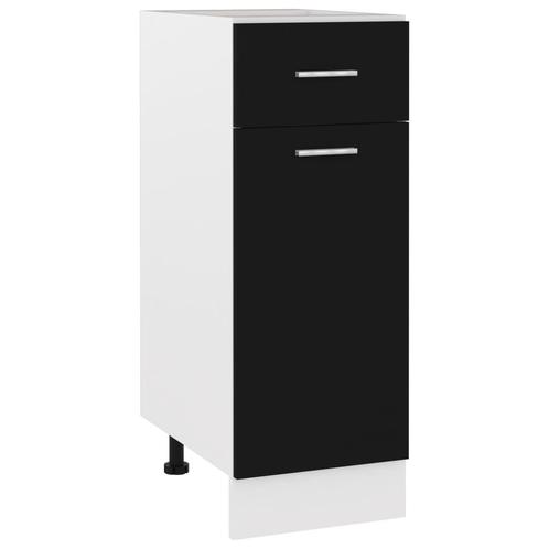 vidaXL Onderkast met lade Lyon 30x46x81,5 cm bewerkt hout, Huis en Inrichting, Keuken | Keukenelementen, Zwart, Nieuw, Verzenden