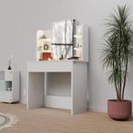 Kaptafel Zoey - Incl. LED-spiegel - Wit, Verzenden, Nieuw