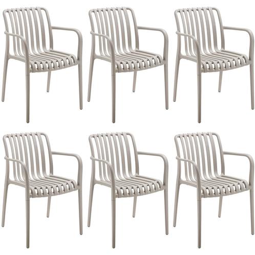 Tuinstoelen Alcudia, weerbestendig, stapelbaar - taupe, Set, Tuin en Terras, Overige Tuin en Terras, Verzenden