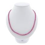 9 Krt. Roze toermalijn kralen ketting | 45 cm, Ophalen of Verzenden, Goud, Met edelsteen