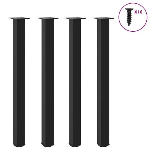vidaXL Bartafelpoten 4 st 110-112 cm staal zwart, Huis en Inrichting, Tafelonderdelen, Nieuw, Verzenden