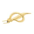 Vintage gouden broche van een veer, Sieraden, Tassen en Uiterlijk, Broches, Ophalen of Verzenden, Gebruikt, Overige kleuren, Goud