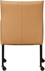 Bruine leren moderne kuipstoel - poot rond zwart met wiel -, Huis en Inrichting, Stoelen, Overige kleuren, Nieuw, Leer, Ophalen of Verzenden