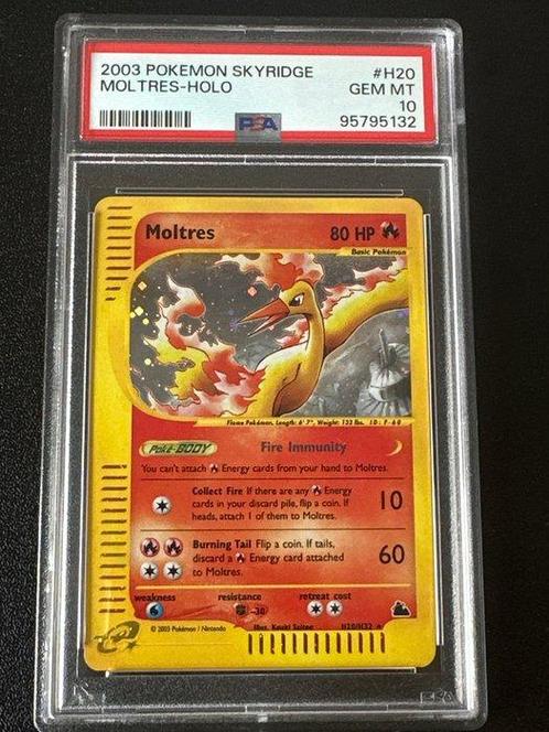 Pokémon - 1 Graded card - Moltres Skyridge holo - PSA 10, Hobby en Vrije tijd, Verzamelkaartspellen | Pokémon